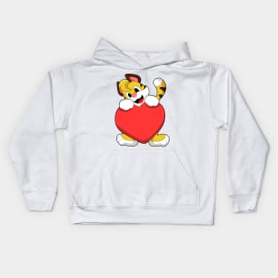 Tiger with Heart Kids Hoodie